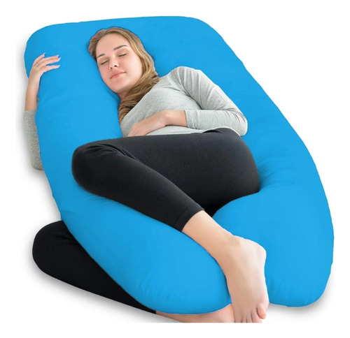 Almohada/cojín De Embarazo, Lactancia O Descanso En G Color Turquesa Geométrica