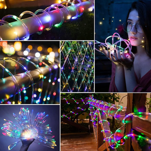 Manguera Luces Led Navideña Decoración 8modos 10m 200led Luces Navideñas,luces Navideñas De Led,decoracion Navideña,adornos Navideños Exterior,manguera Luces Led Muticolor