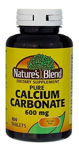 Mezcla De La Naturaleza Carbonato De Calcio Puro 600 Mg 100