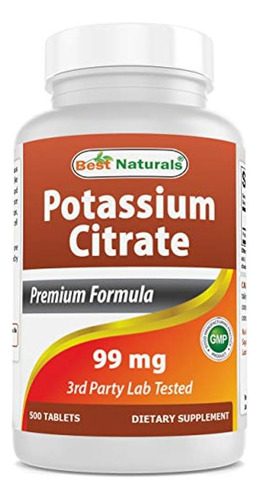 Best Naturals Potassium Citrate 99mg 500 Tablets - Third Par