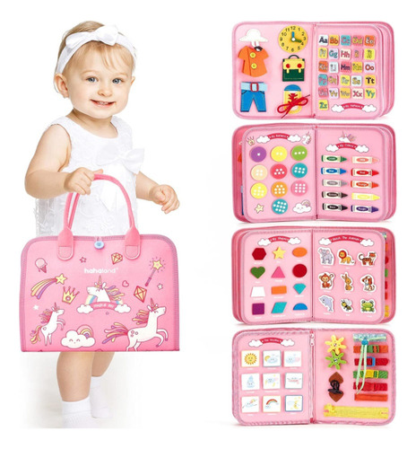 M 7 Em 1 Toddler Busy Board, 82 Unidades De Placa Sensorial