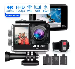 Camara 4k 120 Fps Gopr 2 Pantallas Touch Sumergib 3 Baterias