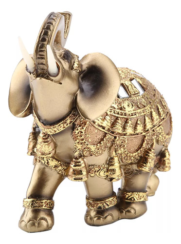 Delicada Estatua De Elefante Dorado