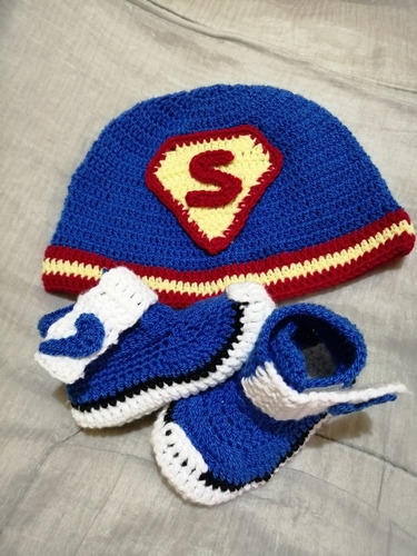 Gorrito Zapato Tejidos Ajuar Niños Bebés Aviador A Mano Varo
