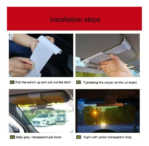 Viseira Solar Para Carro Antirreflexo Diurna E Noturna