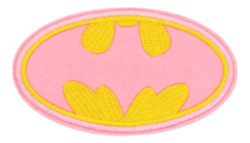 Parche Logo Batman - Rosa Y Amarillo - Adherible - Para Ropa