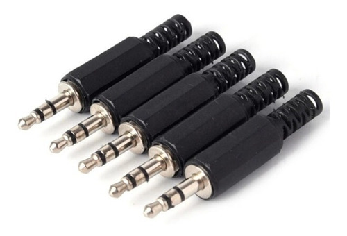 5 Unidades Conector De Audio Macho 3,5mm Stereo