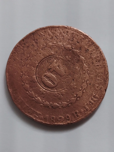 Moeda Cobre 80 Reis C/geral Ano 1829 R Bc Lote 4157