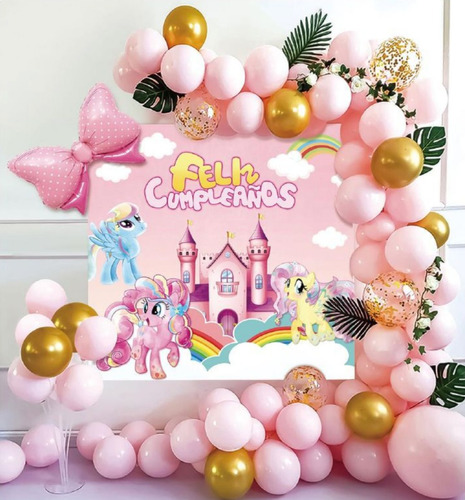 Decoración Con Guirnalda De Globos De Pequeño Pony 45 Piezas