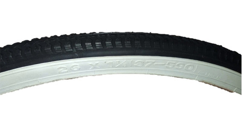 Cubierta Rod.26 X 1 3/8 Negra Con Laterales Blancos