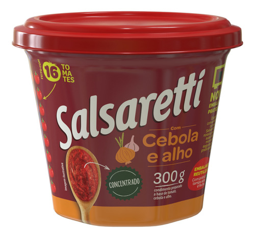 Extrato de Tomate Salsaretti Molhos em pote 300 g