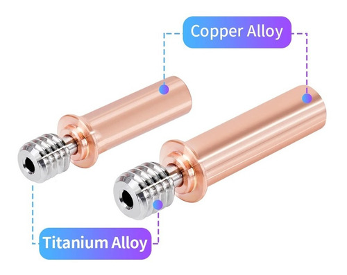 Imagen 3 de 4 de Barrel Bimetal Titanio Y Cobre Impresora 3d Cr6se | Icu