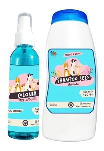 Kit Para Gato Shampoo Seco Coco + Colonia Aroma Coco