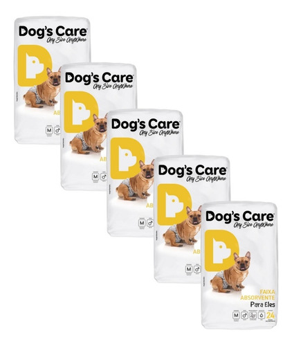 Kit Com 120 Fraldas Higiênicas Para Cães Macho - Tamanho M