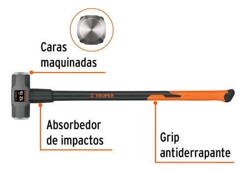 Comba Octagonal 12 Lb Mango Fibra De Vidrio 36 Truper 16542