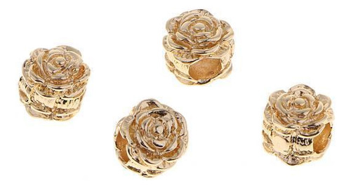 3x4 Rosa Espaçador Contas Grandes Buracos Colar Pulseiras