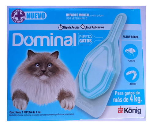 Pipeta Antipulgas Dominal Para Gatos Desde 4 Kg - Ttbrothers