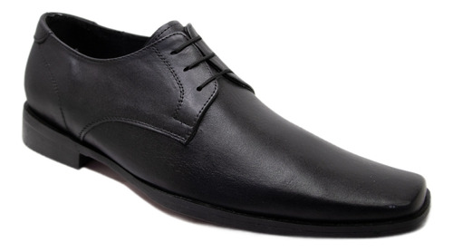Zapato Piel Negro Suela Cuero Albert - Manolo 484