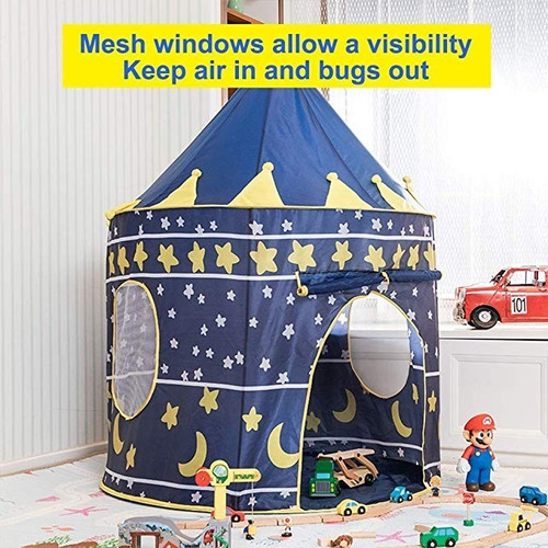 Casa De Campaña Con Diseño Castillo Azul Para Jugar