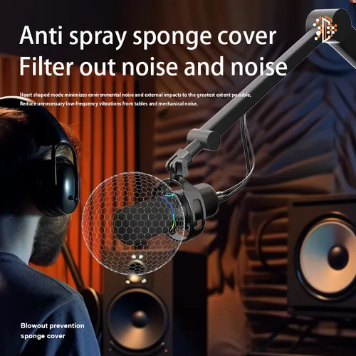Imagen 2 del producto Micrófono Dinámico Xlr/usb Con Brazo Para Podcasting,gaming