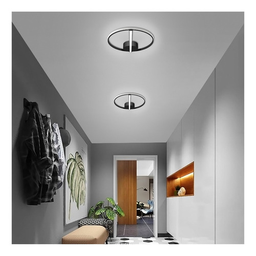 Plafon Anillo Led 44w Moderno - Aplique Techo Deco Puraluz Estructura Negro Cálido