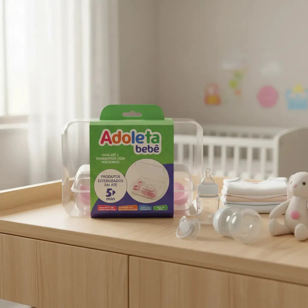 Esterilizador Adoleta p/ Micro-ondas p/ 2 Mamadeiras Incolor BPA Free