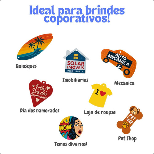 50 Chaveiros Polímero P/ Sublimação Resinado Com Argolas