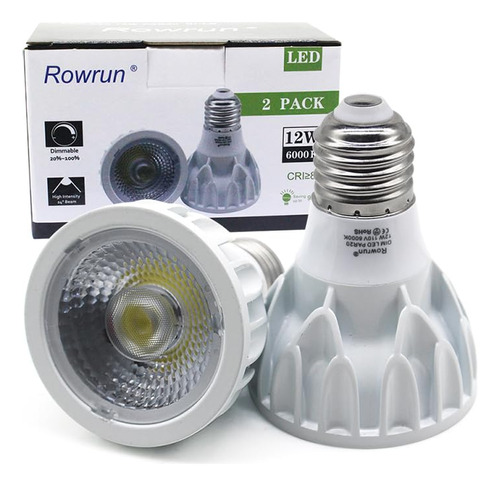 Rowrun Par20 Bombilla Led 6000k Luz Diurna Blanca Regulable 