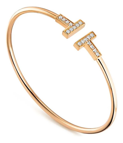 Pulseira Feminina Bracelete Ouro 18k Maciço Pedra Diamante
