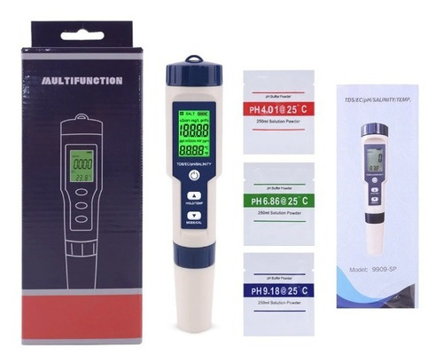 Medidor Digital De Ph, Salinidad, Temperatura 5 En 1