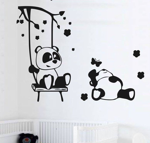 Vinilos Decorativos Infantiles Osos Panda Hamaca Arbol Osito