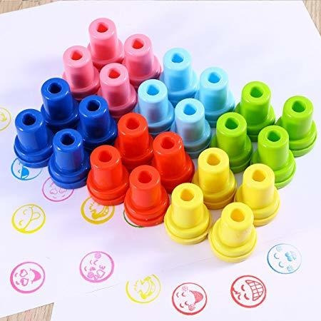 TOYMYTOY Plastic Stamps Funny Face Stampers 24PCS 