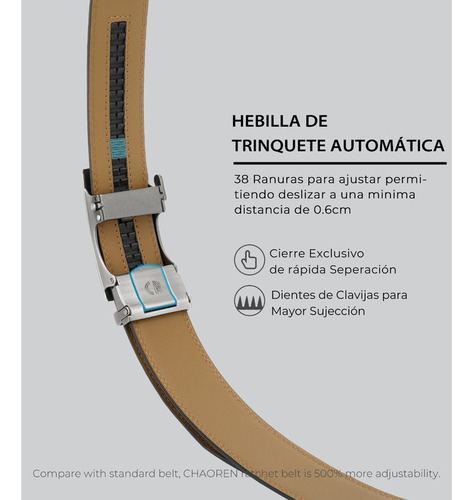 Cinturón De Cuero Para Hombre Vestir Con Hebilla Ajustable