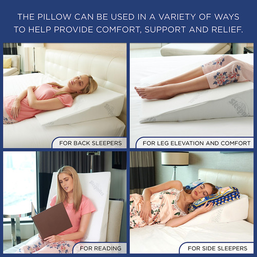Almohada Cuña 20cm Espuma Viscoelástica Anti Reflujo Antirro