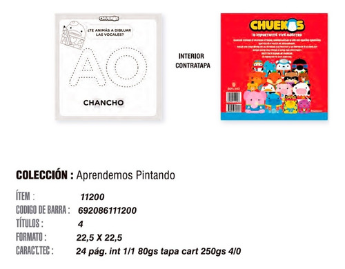 Libro Para Colorear Didáctico Chuekos Ap Colección 4 Libros