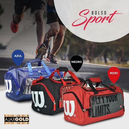 Imagen 7 de 10 de Bolso Wilson Deportivo Viaje Urbano Running Bolsillo Gym