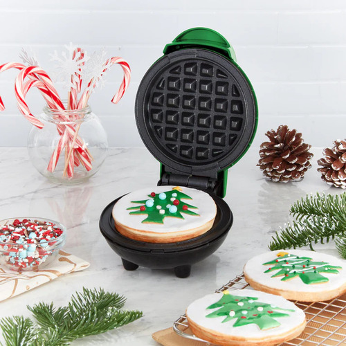 Mini Máquina De Waffle Dash Formato Árvore De Natal