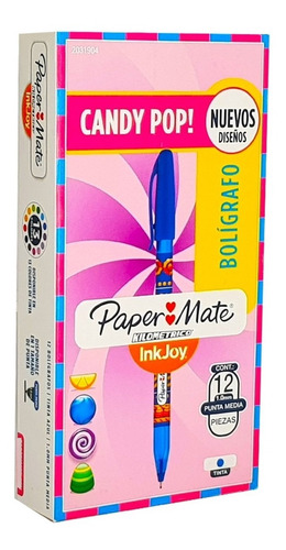 Boligrafo Paper Mate Candy Pop Wrap St100 Azul X 12