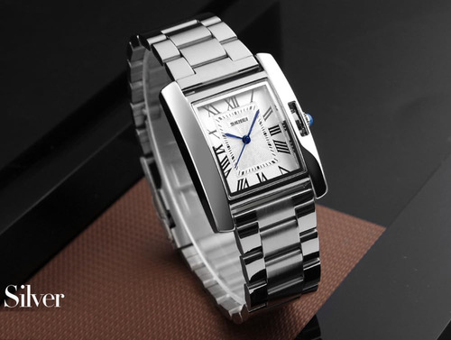 Reloj Pulsera Mastop Rectangular De Acero Inoxidable P/mujer