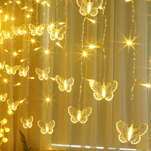 Decorman Luces De Cortina De Mariposa, 8 Modos De 96 Led Par