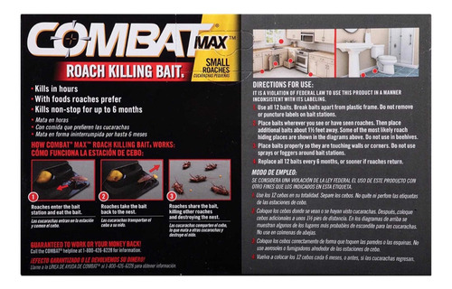 Combat Max Cebo Mata Cucarachas Importado