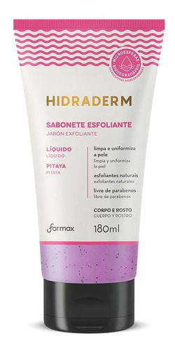 Sabonete Liquido Esfoliante Hidraderm Pitaya 180ml Farmax