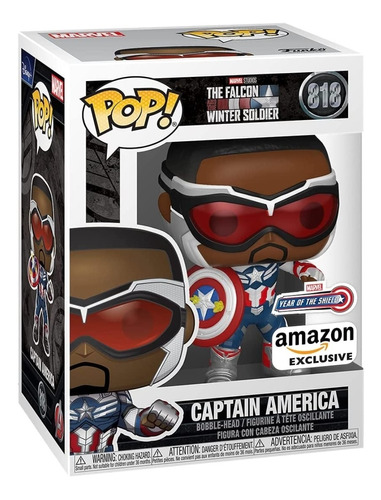 Funko Pop Marvel: Capitan America Con Escudo (Sam Wilson) Falcon y el Soldado Del Invierno # 818