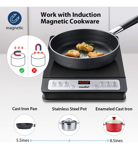 Fogão De Indução Elétrico Comfee' Black, 1800 W