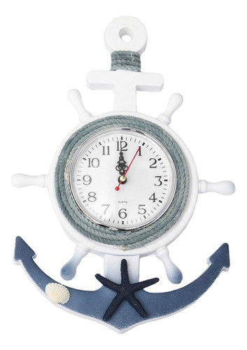 Reloj De Pared Con Ancla De Barco, Estilo Mediterráneo, Con 