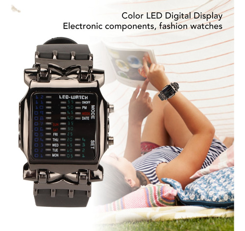 Reloj Binario Para Hombre Con Forma De Cangrejo, Colorida Pa