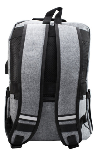 Mochila Para Laptop Diseño Casual Para Hombres Y Mujeres Color Gris Diseño De La Tela Liso