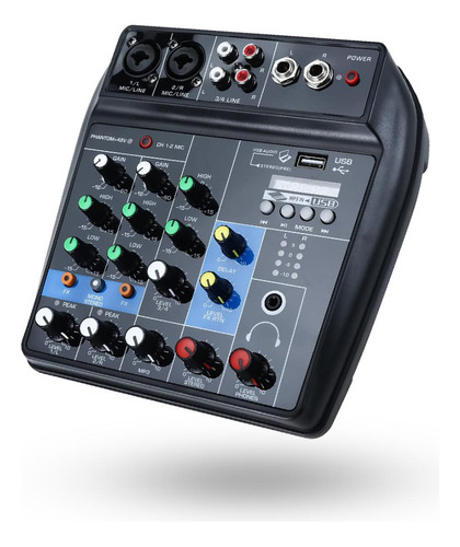 Console Mesa De Som 4 Canais Mixer Interface De Audio Usb
