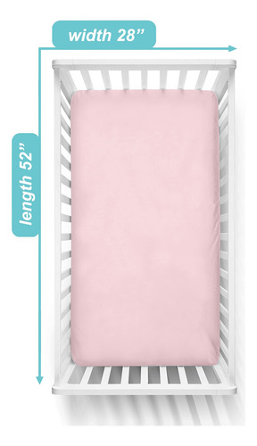 Sábana Bajera Ajustable Rosa Bebé 100% Algodón Para Cuna