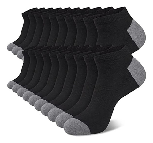 Y 12 Pares Paquete Calcetines Para Hombre Negro-gris